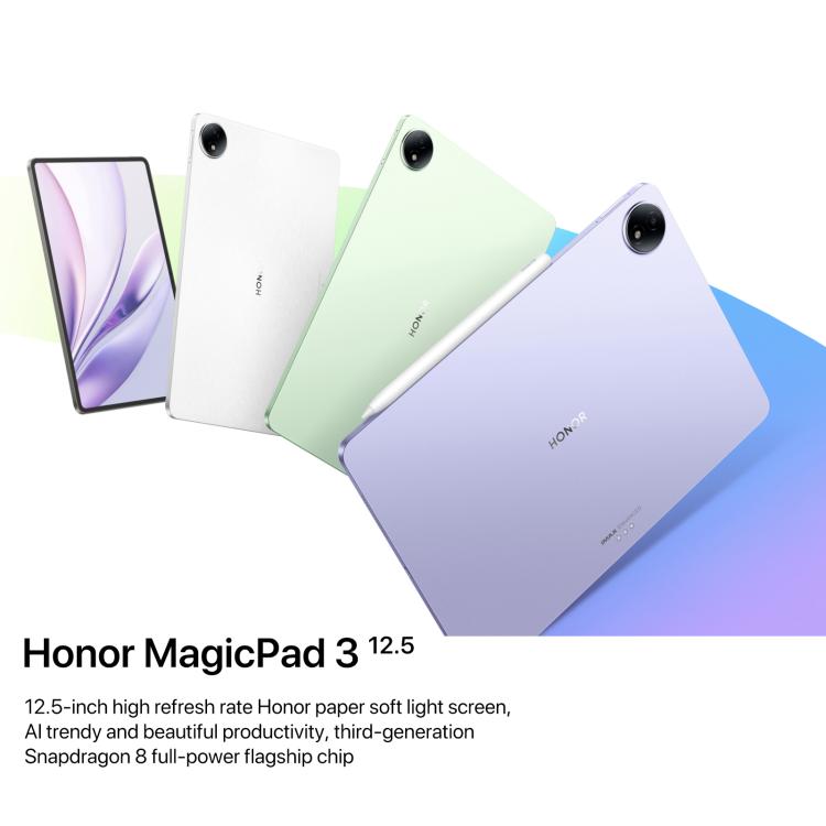 Honor MagicPad3 12.5 inch WiFi Tablet PC, 12GB+256GB MagicOS 9.0.1 Qualcomm Snapdragon 8 Gen3 Octa Core, 12GB+256GB