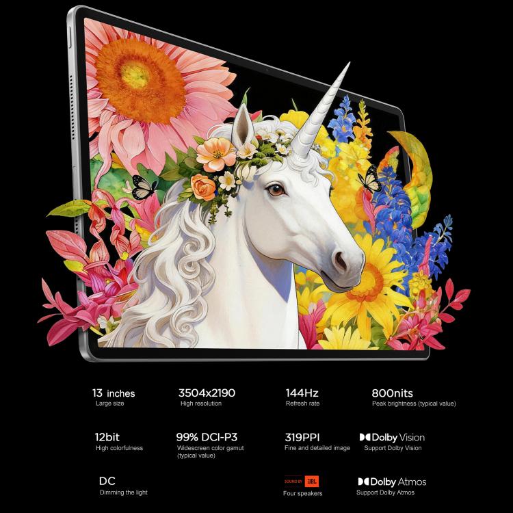 Lenovo Xiaoxin Pad Pro GT13, 13 inch 3.5K AI Learning Tablet WiFi, 12GB+256GB, Android 16, Snapdragon 8 Elite, US Plug, 12GB+256GB