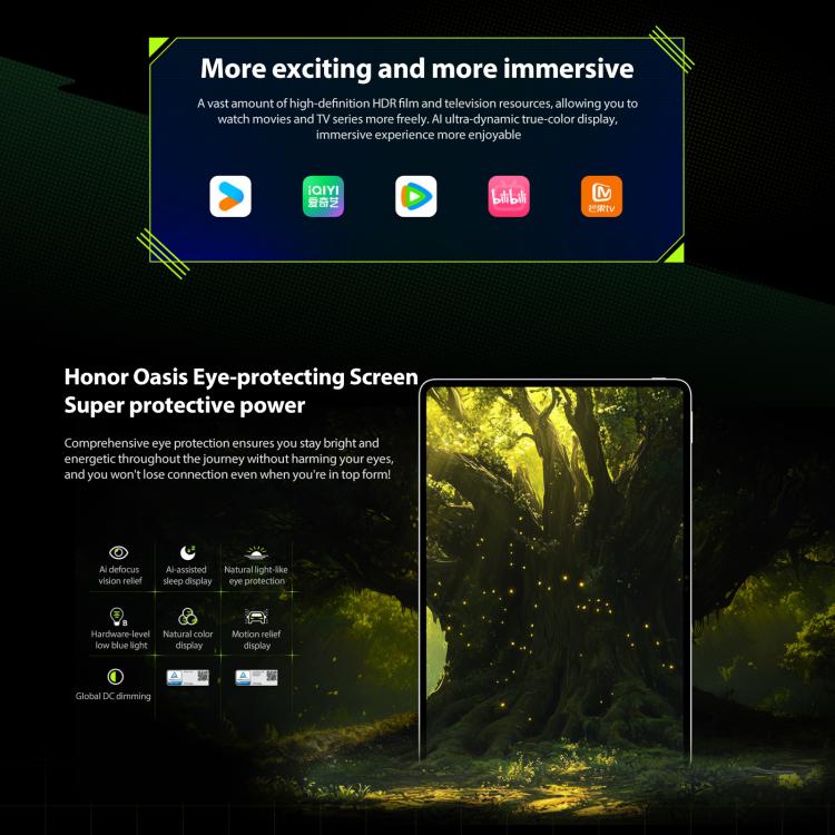 Honor Pad GT2 Pro WiFi Tablet PC, 12.5 inch 8GB+128GB MagicOS 9.0.1 Qualcomm Snapdragon 8 Gen3 Octa Core, 8GB+128GB