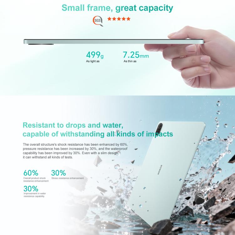 Honor Pad X10 WiFi Tablet PC, 11 inch 6GB+128GB MagicOS 9.0 Qualcomm Snapdragon 680 Octa Core, 6GB+128GB