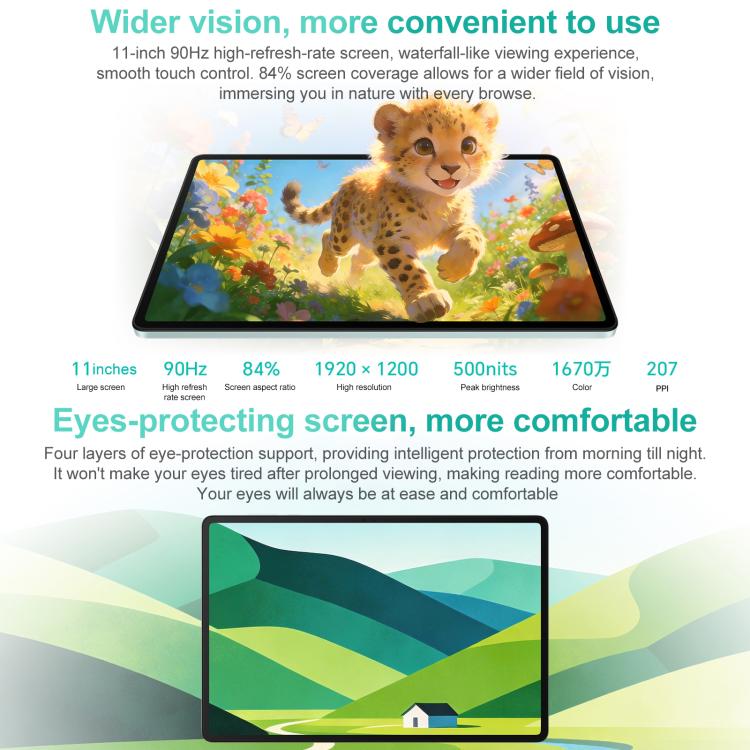 Honor Pad X10 WiFi Tablet PC, 11 inch 8GB+256GB MagicOS 9.0 Qualcomm Snapdragon 680 Octa Core, 8GB+256GB
