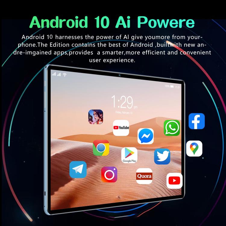 BDF P70 10.1 inch 4G LTE Tablet PC, 6GB+128GB, Android 10 MTK6750 Octa Core, Support Dual SIM, EU Plug, 8GB+256GB, EU Plug