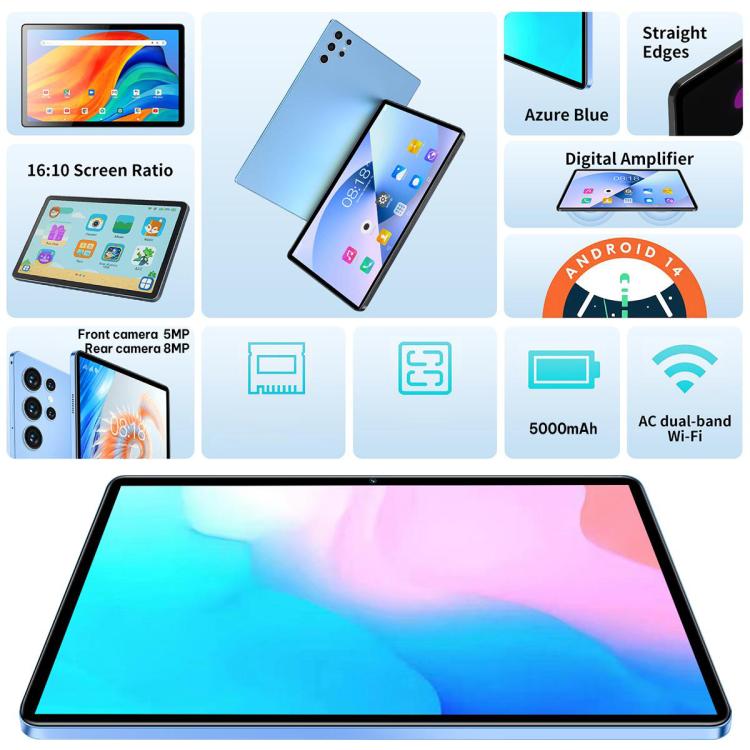 BDF H39 10.1 inch 4G LTE Tablet PC, 4GB+64GB, Android 10 MTK6750 Octa Core, Support Dual SIM, UK Plug, 6GB+128GB, UK Plug