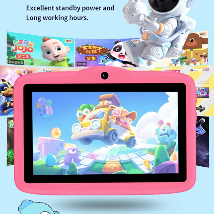 BDF 7 inch WiFi Kids Tablet PC with Mushroom Silicone Case, 1GB+16GB, Android 8.1 MTK6735 Quad Core CPU, US Plug, 3GB+32GB
