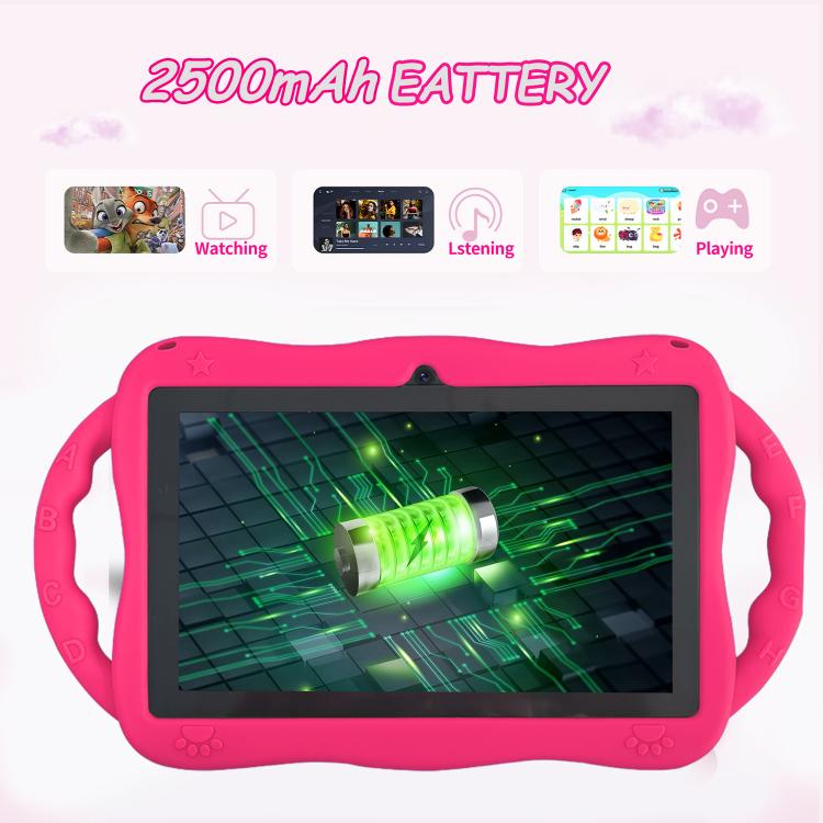 BDF 7 inch WiFi Kids Tablet PC with Giraffe Silicone Case, 2GB+32GB, Android 8.1 MTK6735 Quad Core CPU, US Plug, 4GB+64GB