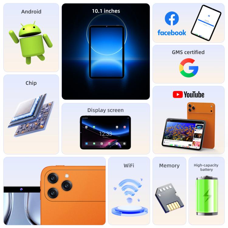 Npad23 4G Network Tablet PC, 3GB+32GB, 10.1 inch Android 10 MTK6755 Octa Core, US Plug, US Plug