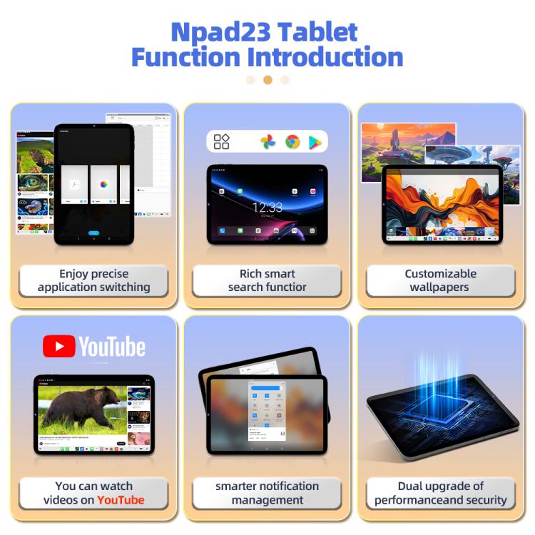 Npad23 4G Network Tablet PC, 3GB+32GB, 10.1 inch Android 10 MTK6755 Octa Core, US Plug, US Plug