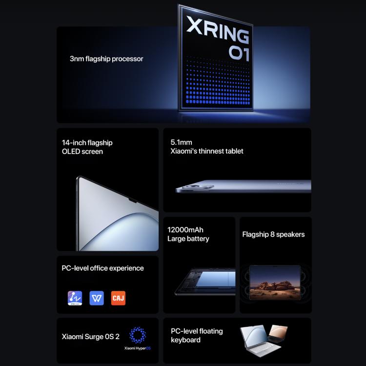 Xiaomi Pad 7 Ultra 14 inch, 16GB+1TB, HyperOS 2, XRING O1 3nm Deca Core CPU, 16GB+1TB