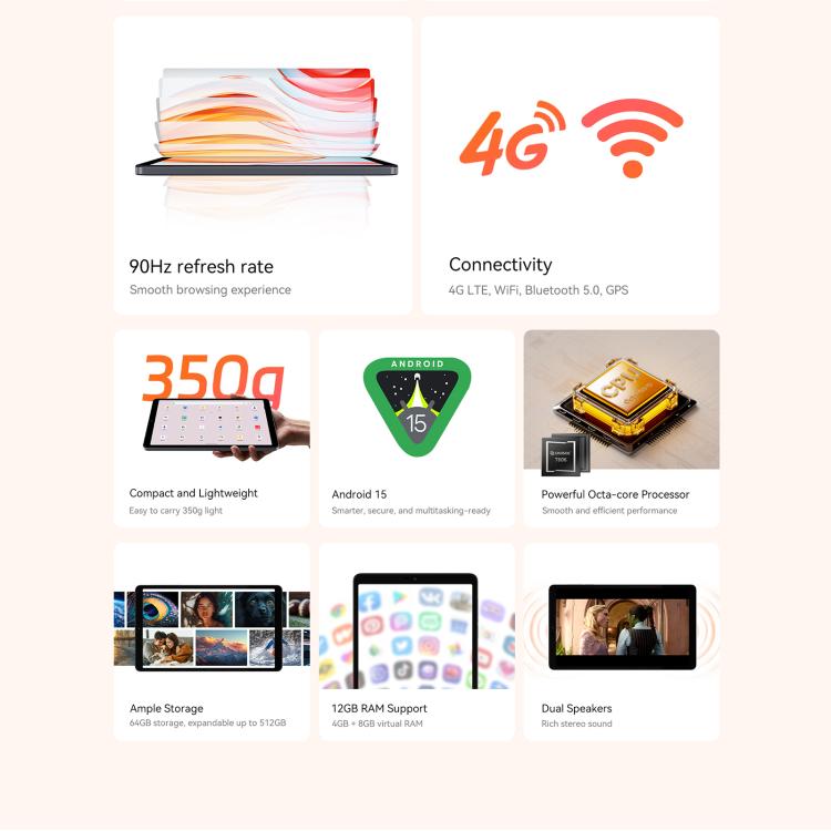 ALLDOCUBE iPlay 60 mini 4G LTE Tablet PC, 4GB+128GB, 8.68 inch Android 14 Unisoc T606 Octa Core Support Dual SIM, iPlay 60 mini