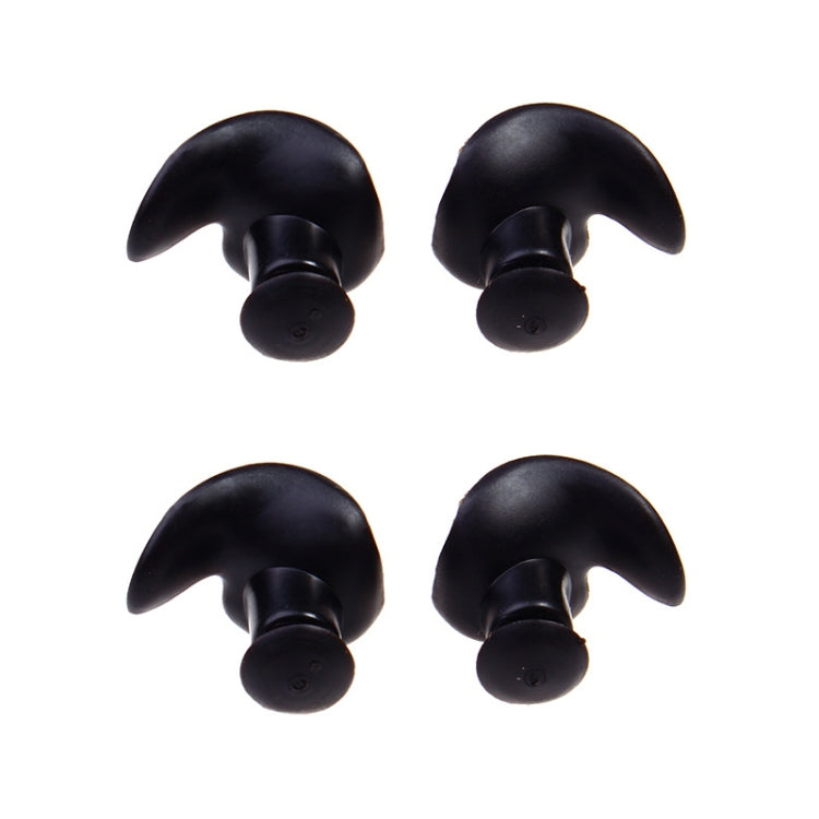 2 Pair Soft Ear Plugs Environmental Silicone Waterproof Dust-Proof Earplugs Diving Water Sports Swimming Accessories, Soft Ear Plugs(Black)