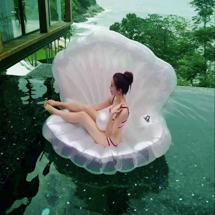 Inflatable Scallop Shaped Floating Mat Swimming Ring, Inflated Size: 170 x 130 x 100cm, Scallop