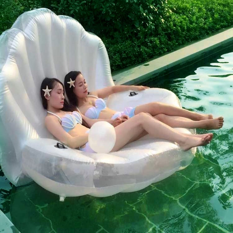 Inflatable Scallop Shaped Floating Mat Swimming Ring, Inflated Size: 170 x 130 x 100cm, Scallop