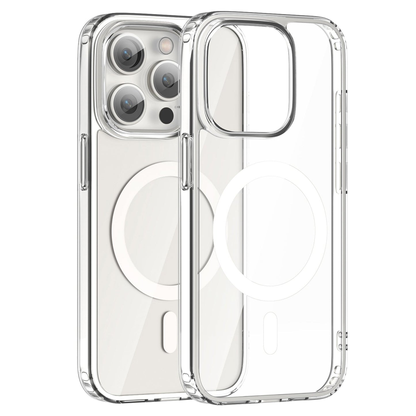 iPhone 15 Pro Max Crystal Clear Magnetic Slim-Fit Protective Case with MagSafe for Wireless Charging