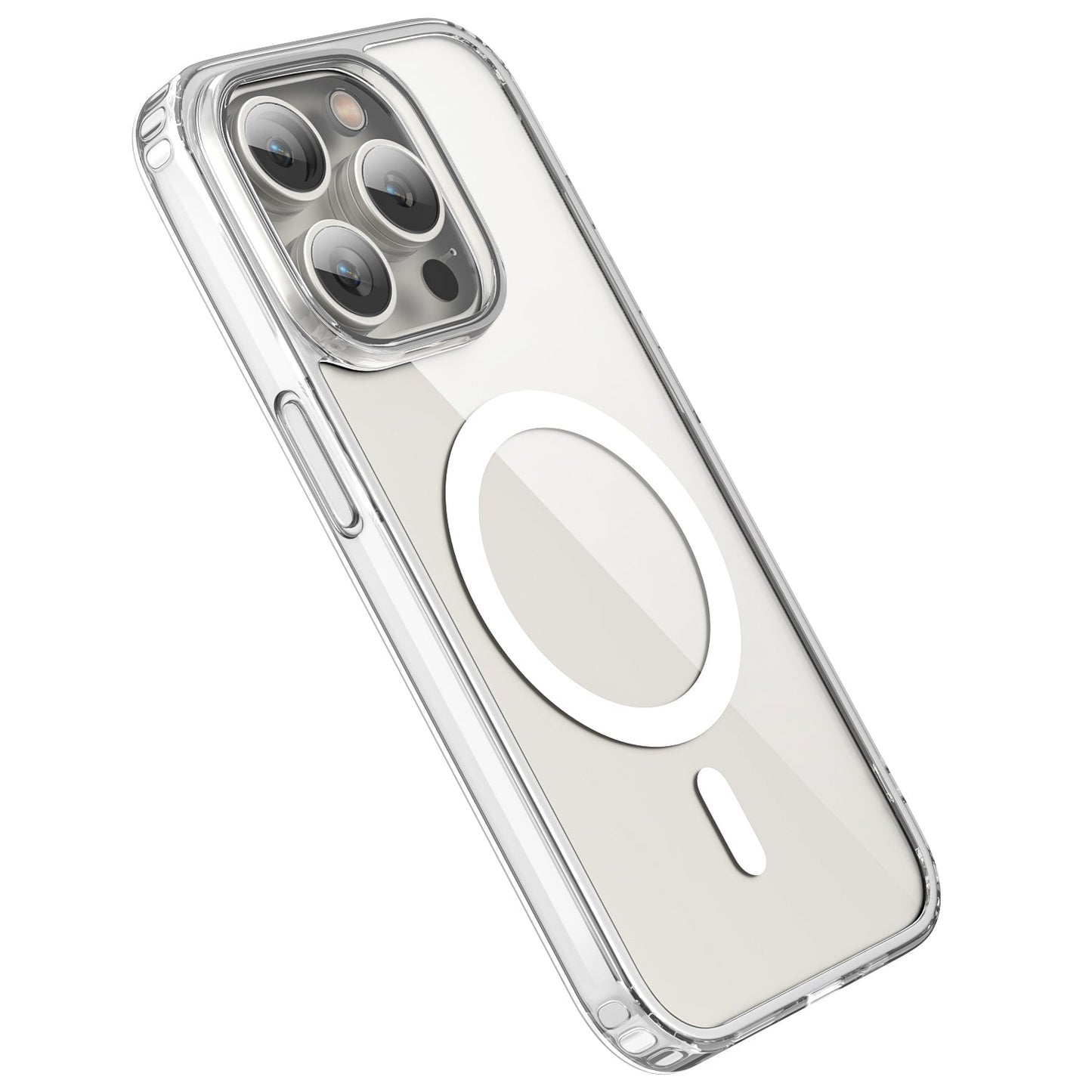 iPhone 15 Pro Max Crystal Clear Magnetic Slim-Fit Protective Case with MagSafe for Wireless Charging