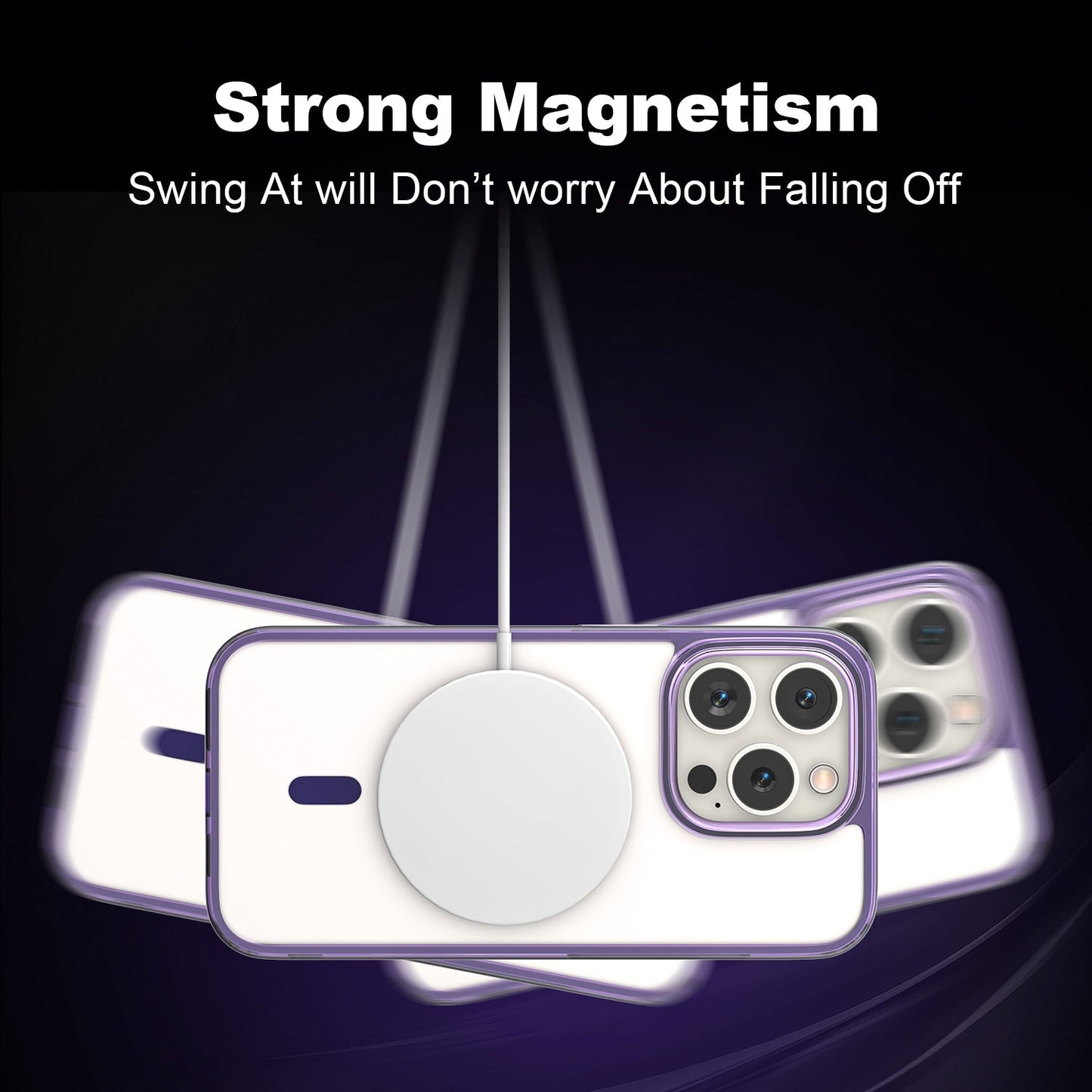 iPhone 15 Pro Max Crystal Clear Magnetic Slim-Fit Protective Case with MagSafe for Wireless Charging