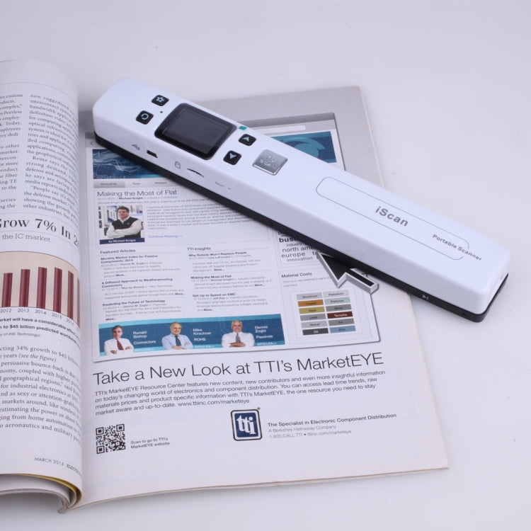 iScan02 Double Roller Mobile Document Portable Handheld Scanner with LED Display,  Support 1050DPI  / 600DPI  / 300DPI  / PDF / JPG / TF, iScan02 White, iScan02 Black