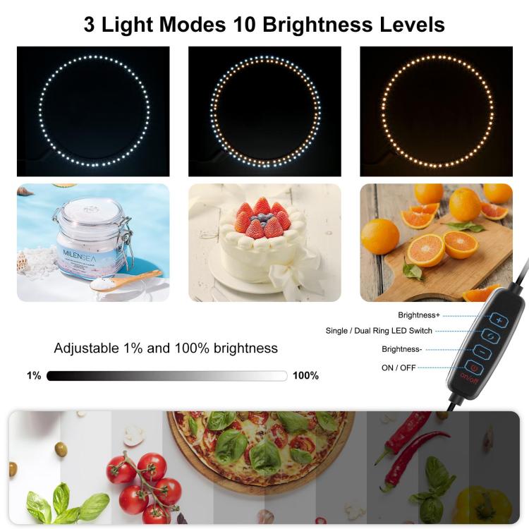 40cm Folding Portable Ring Light USB Photo Lighting Studio Shooting Tent Box with 6 x Color PVC Backdrops, Size: 40cm x 40cm x 40cm