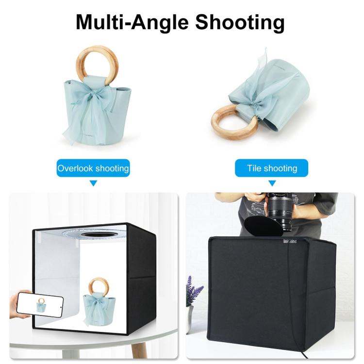 40cm Folding Portable Ring Light USB Photo Lighting Studio Shooting Tent Box with 6 x Color PVC Backdrops, Size: 40cm x 40cm x 40cm