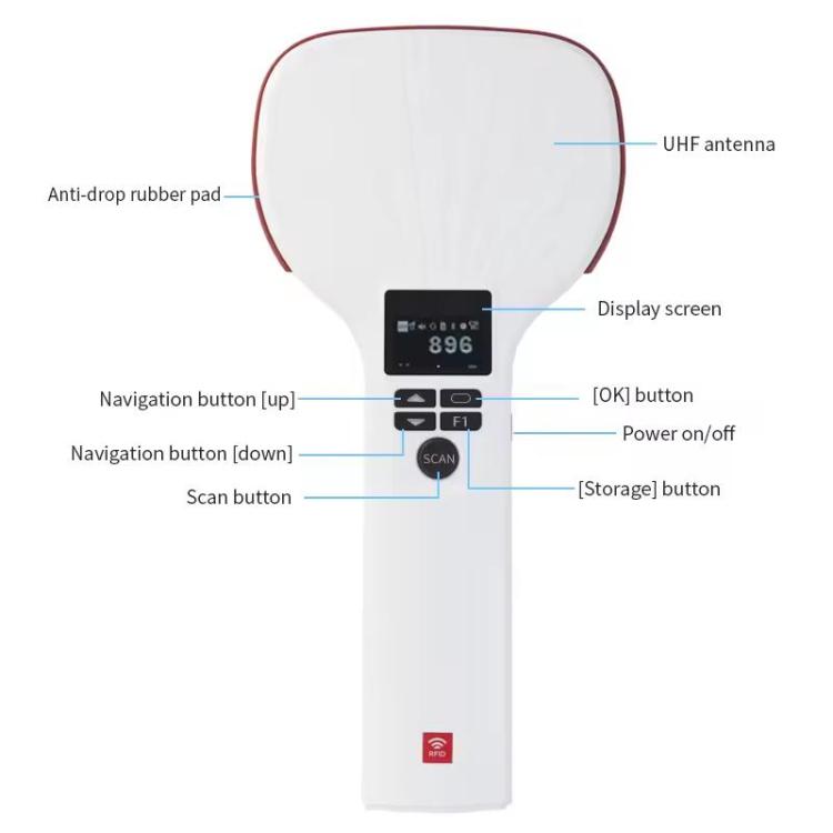 E710 Chip Long Range RFID UHF Portable Handheld Bluetooth Reader, Style: Enhanced, Enhanced, EU Plug, Enhanced, US Plug, Enhanced, UK Plug