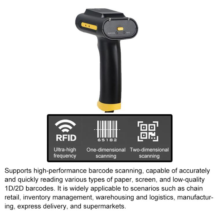UHF RFID Handheld Card Reader Cash Register Settlement Scanner, Style: Bluetooth, Bluetooth