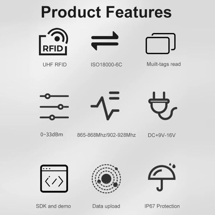 UHF RFID Long Range 9dBi Integrated Reader with E710 Chip, Style: Built-in Heating Constant Temperature Module, Built-in Heating Constant Temperature Module