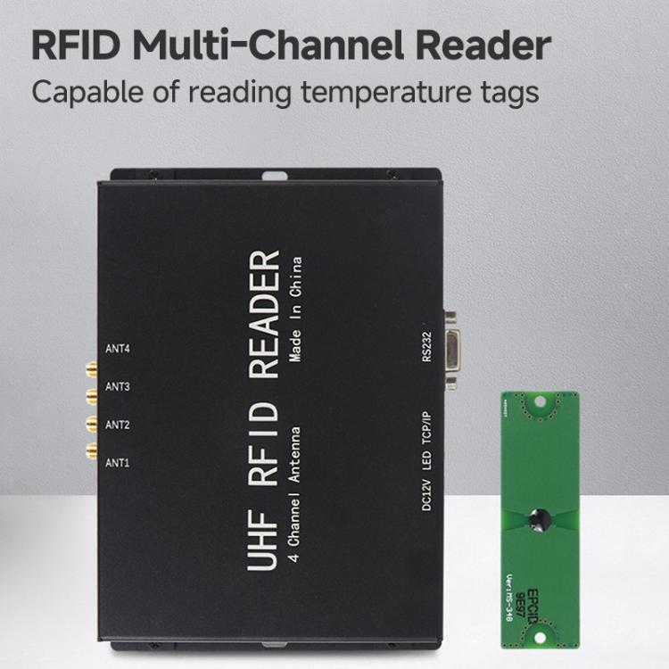 4-Channel UHF RFID Reader Writer, MODBUS Passive Temperature Sensor Reader for Electric Power Monitoring, RFID Reader