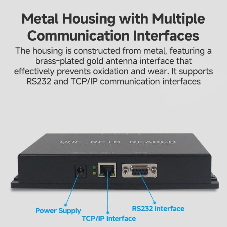 4-Channel UHF RFID Reader Writer, MODBUS Passive Temperature Sensor Reader for Electric Power Monitoring, RFID Reader