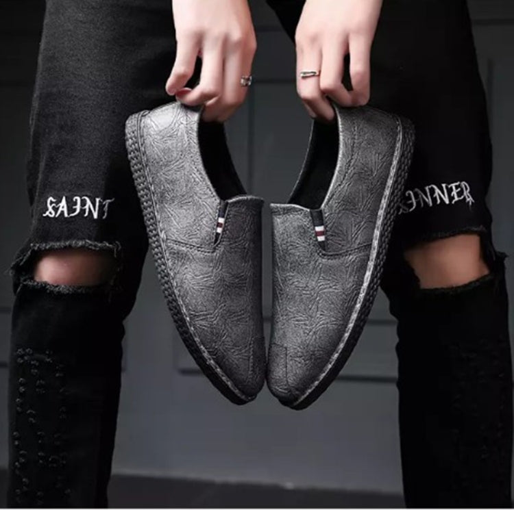 Casual Breathable Round Head Leather Shoes for Men, 43