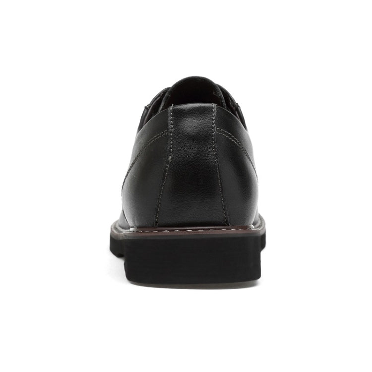Round Head Solid Color First Layer Cowhide Casual Shoes for Men, 48