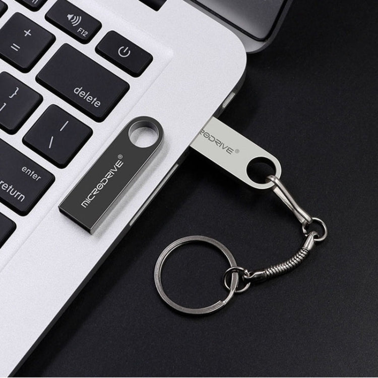 MicroDrive 16GB USB 2.0 Metal Waterproof High Speed U Disk(Grey), 16GB