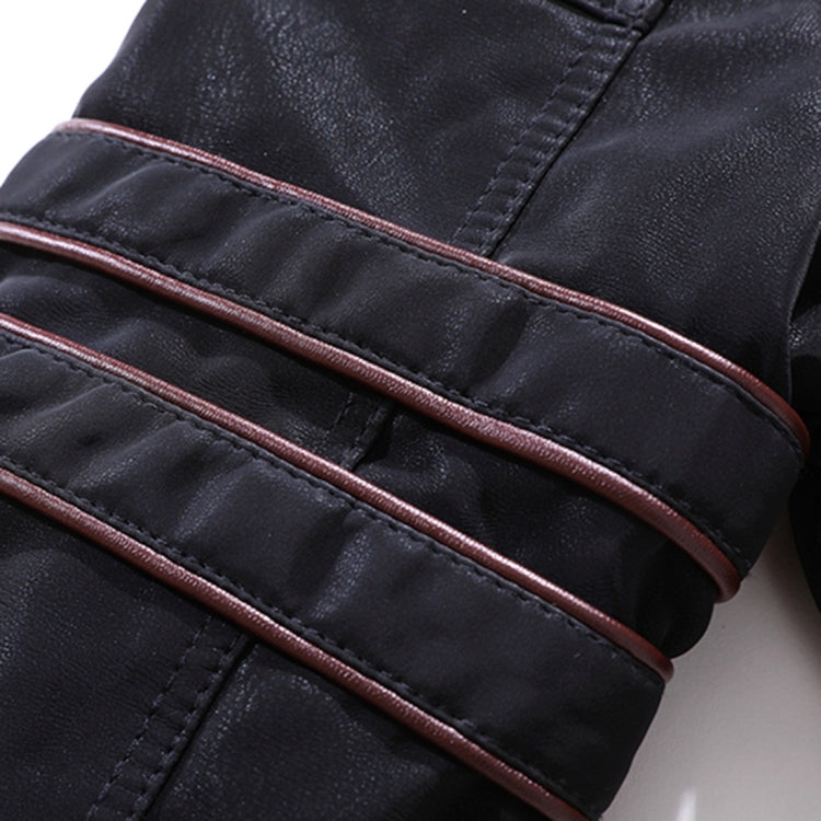Men Casual Leather Jacket Coat(Color:Coffee Size:XXXL), M, L, XL, XXL, XXXL
