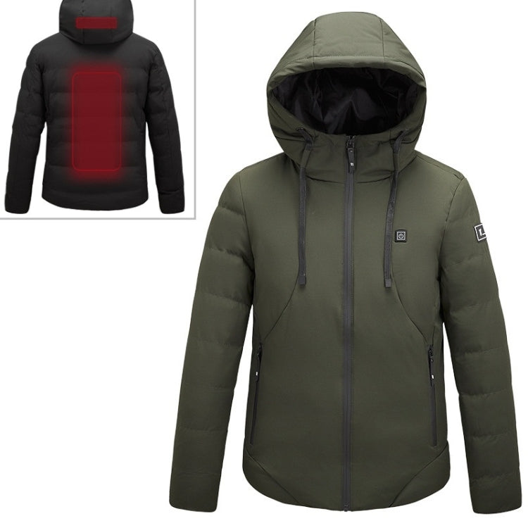 Men and Women Intelligent Constant Temperature USB Heating Hooded Cotton Clothing Warm Jacket, 7XL