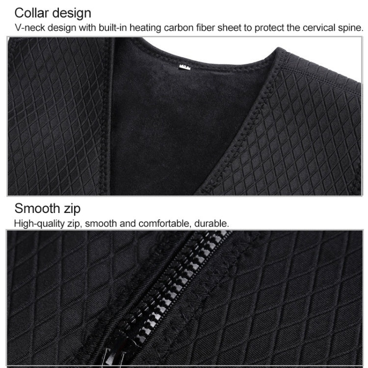 Plus Velvet Inside Men and Women Intelligent Charging Heating Vest Warm Clothes(Color:Black Size:XXXL), M, L, XL, XXL, XXXL