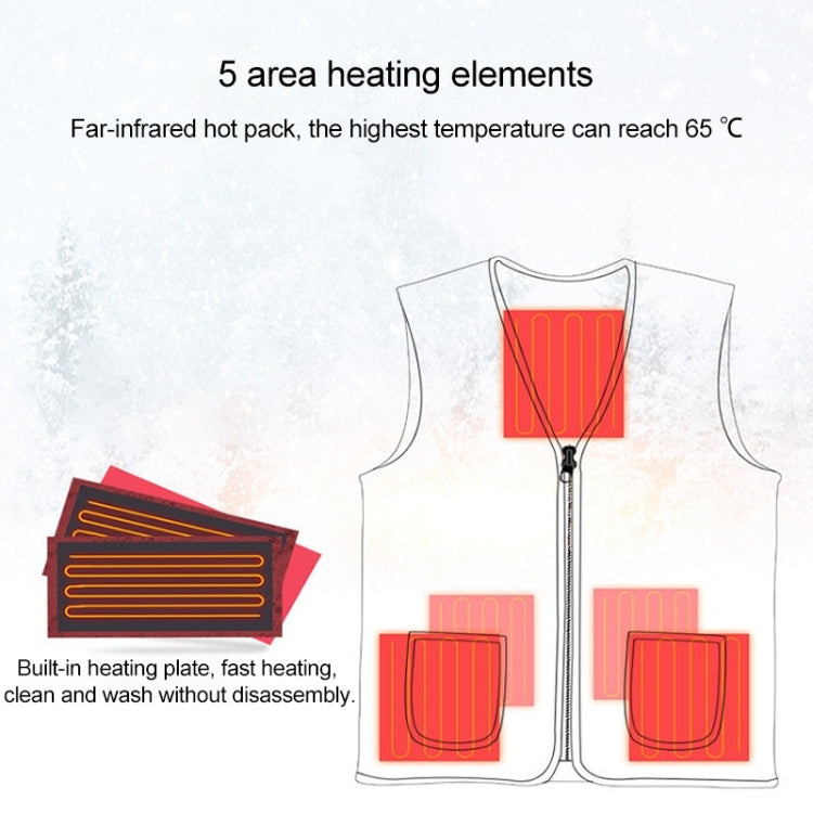 Plus Velvet Inside Men and Women Intelligent Charging Heating Vest Warm Clothes(Color:Black Size:XXXL), M, L, XL, XXL, XXXL