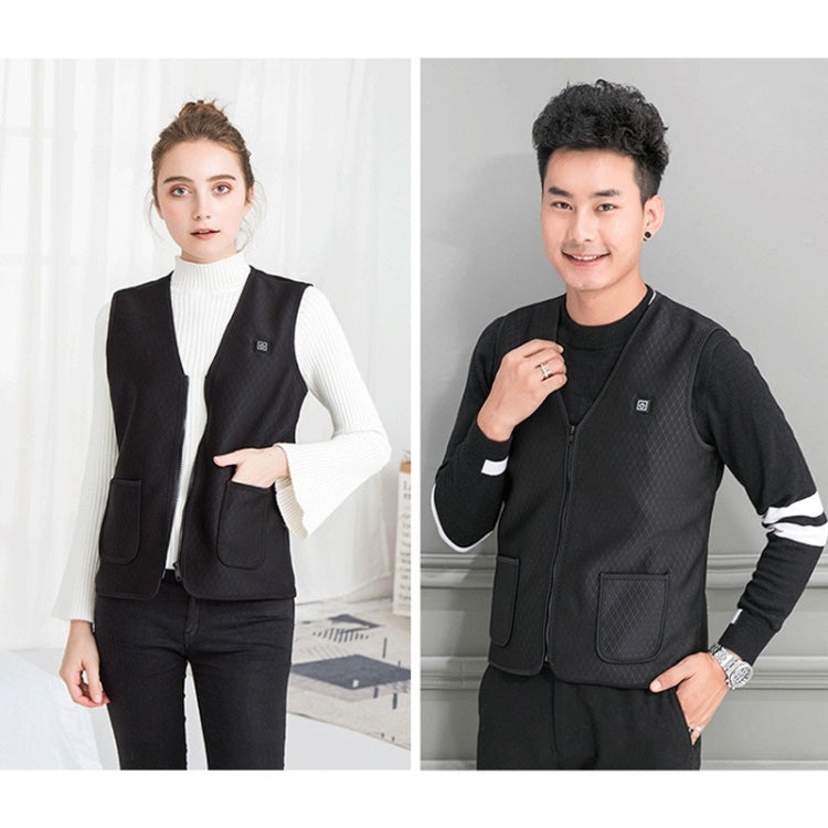 Plus Velvet Inside Men and Women Intelligent Charging Heating Vest Warm Clothes(Color:Black Size:XXXL), M, L, XL, XXL, XXXL