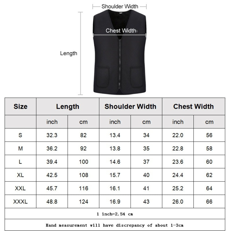 Plus Velvet Inside Men and Women Intelligent Charging Heating Vest Warm Clothes(Color:Black Size:XXXL), M, L, XL, XXL, XXXL