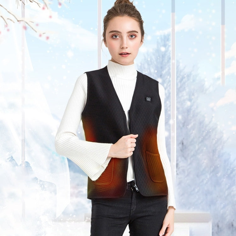 Plus Velvet Inside Men and Women Intelligent Charging Heating Vest Warm Clothes(Color:Black Size:XXXL), M, L, XL, XXL, XXXL