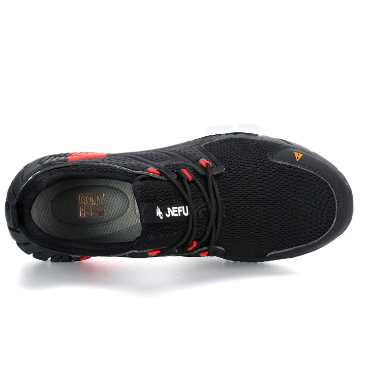 Jiefu Anti Smash And Stab Resistant Lightweight Breathable Anti Odor Flying Fabric Safety Shoes (Color:Black Size:45), 36, 37, 38, 39, 40, 41, 42, 43, 44, 45, 46, 47, 48
