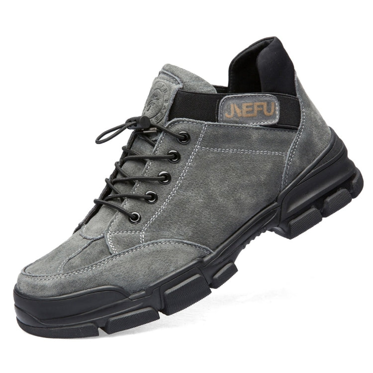 Jiefu Anti Smashing, Anti Piercing, Waterproof And Oil Resistant Electric Welding High Top Safety Shoes (Color:Sand Color Size:46), 45, 46