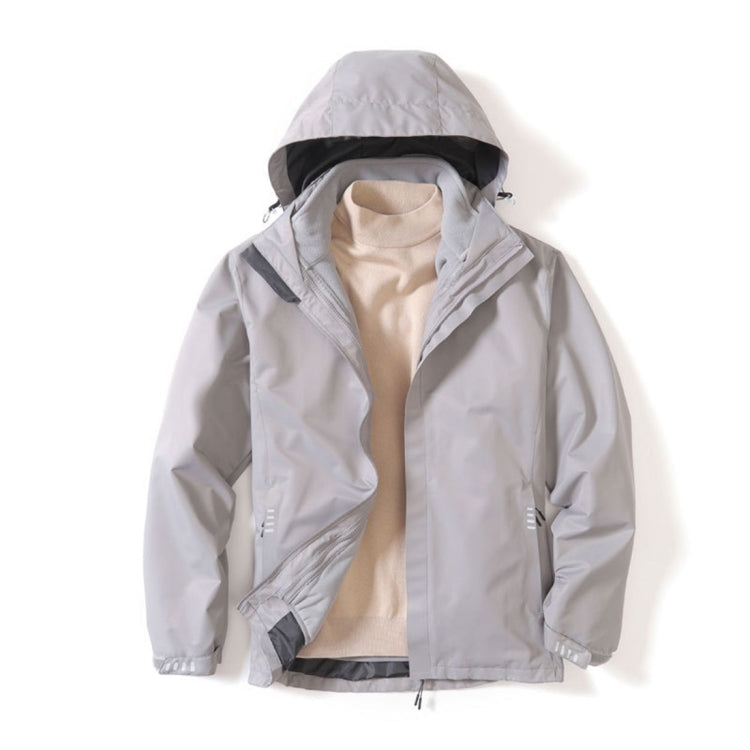 Mens Detachable Two Piece Warm, Waterproof And Breathable Couples Stormsuit (Color:Gentleman Grey Size:XXXXL), M, L, XL, XXL