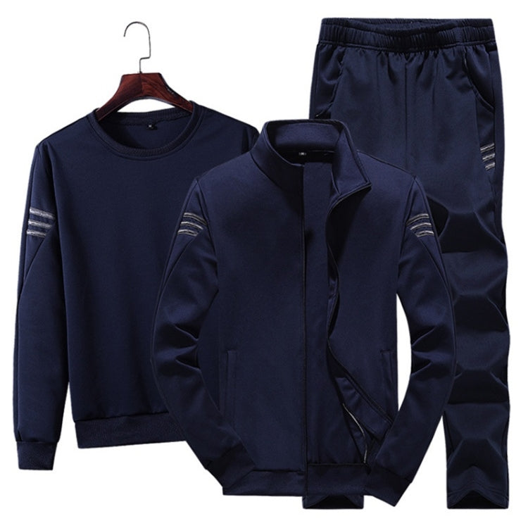 3 in 1 Autumn Thin Velvet Round Neck Bottoming Shirt + Stand Collar Cardigan Jacket + Trousers Casual Sports Suit for Men, M, L, Xl, Xxl, XXXL, XXXXL