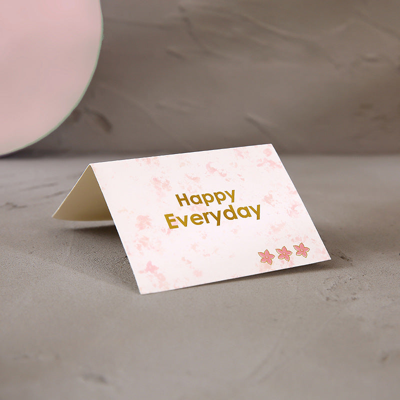 Creative Hot Stamping Greeting Card Personalized Birthday Gift Card Korean Flower Shop Gift Card Blessing Greeting Card Wholesale