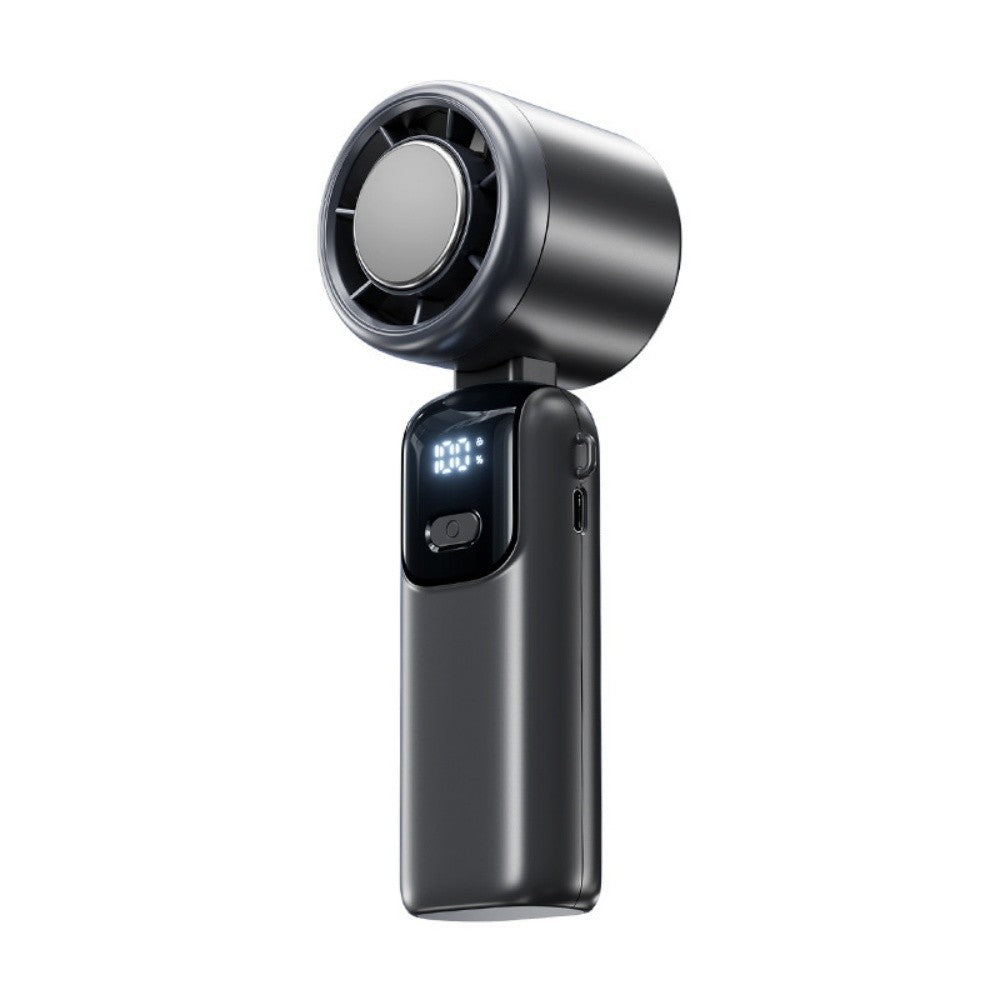 Portable Handheld Mini Turbo Fan In/Outdoor USB Rechargeable Ice Cooling Fans w/LED Display Fan