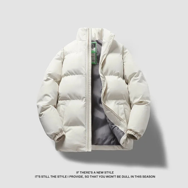 New winter thickened sports coat men's fashion trend stand collar long sleeve cotton-padded jacket warm and comfortable leisure cotton-padded jacket