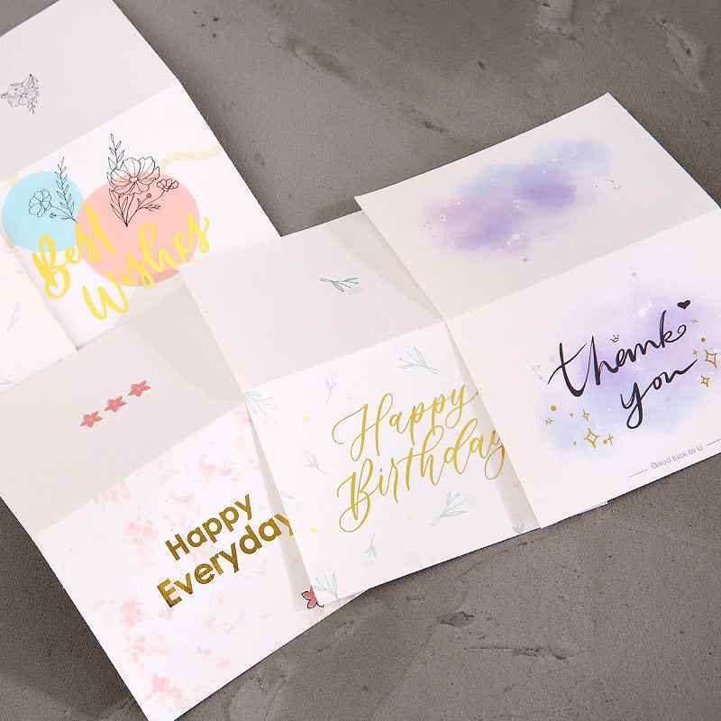 Creative Hot Stamping Greeting Card Personalized Birthday Gift Card Korean Flower Shop Gift Card Blessing Greeting Card Wholesale