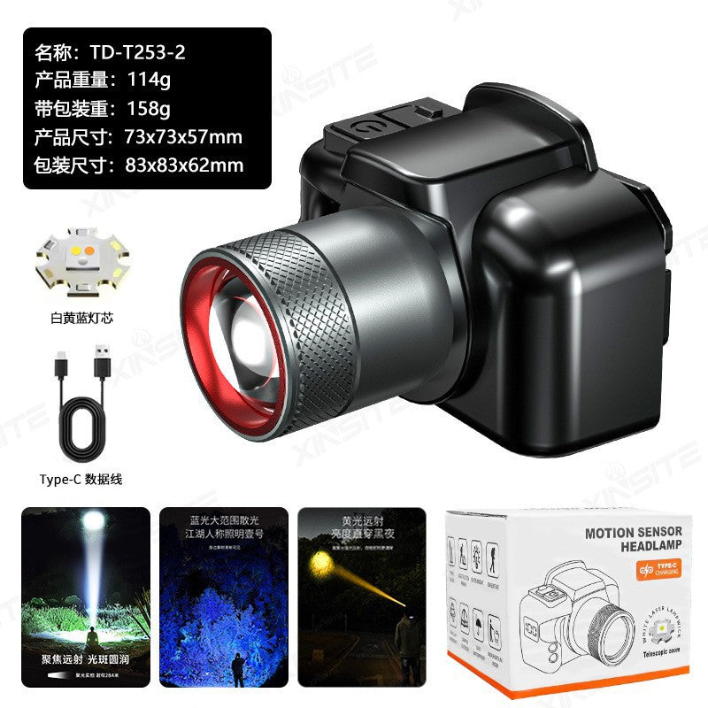Cross-Border Hot-Selling Product: Strong Light, Long-Range, Rechargeable, Waterproof, Long-Lasting Head-Mounted Outdoor Night Fishing Light, Ultra-Long Headlamp