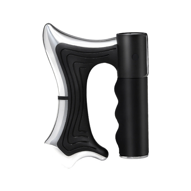 Cross-border Heated Electric Fascia Gun Massage Tool 9-Gear Meridian Brush Scraping Microcurrent Vibration Beauty Massage