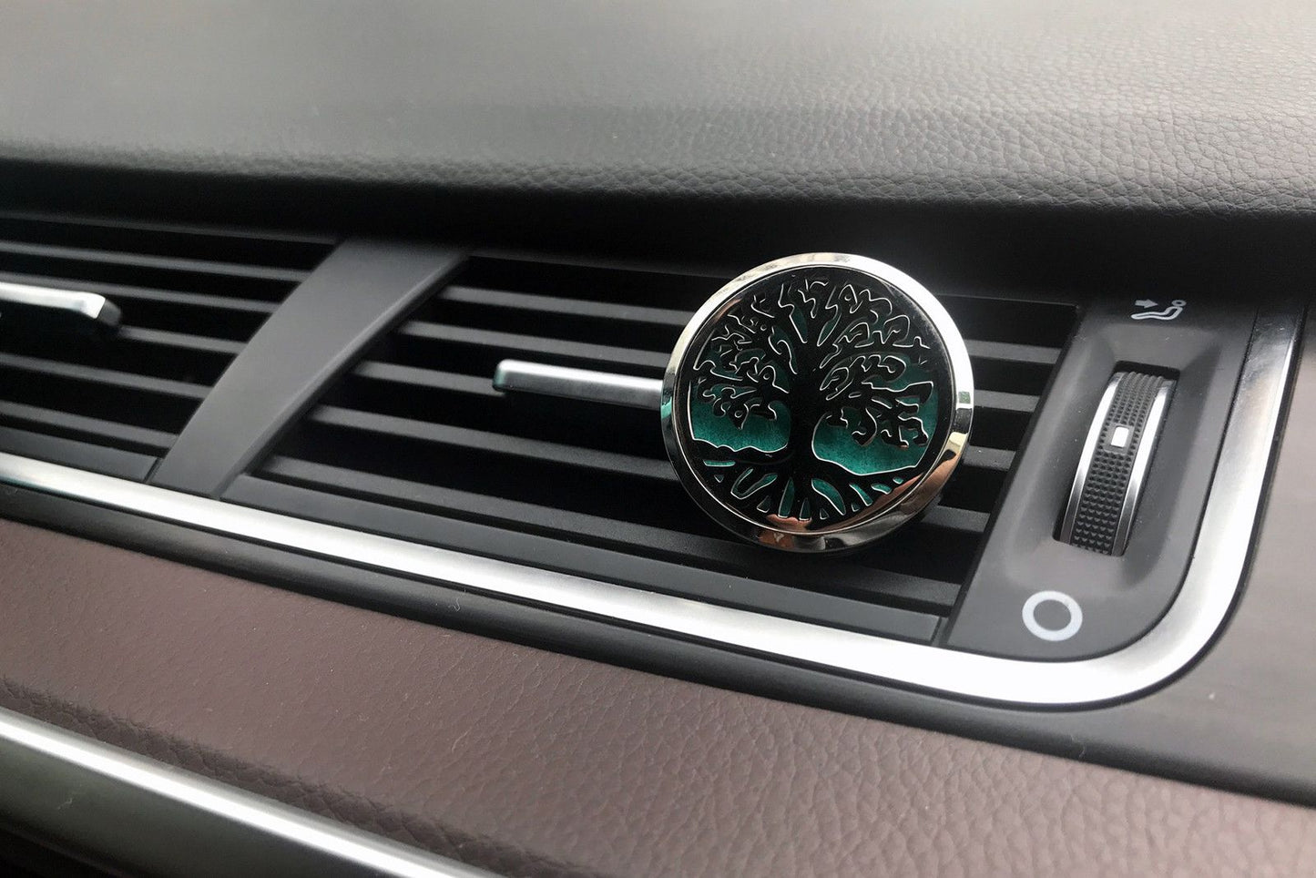 Car Diffuser Kit - Pewter Yoga Chakra - 30mm