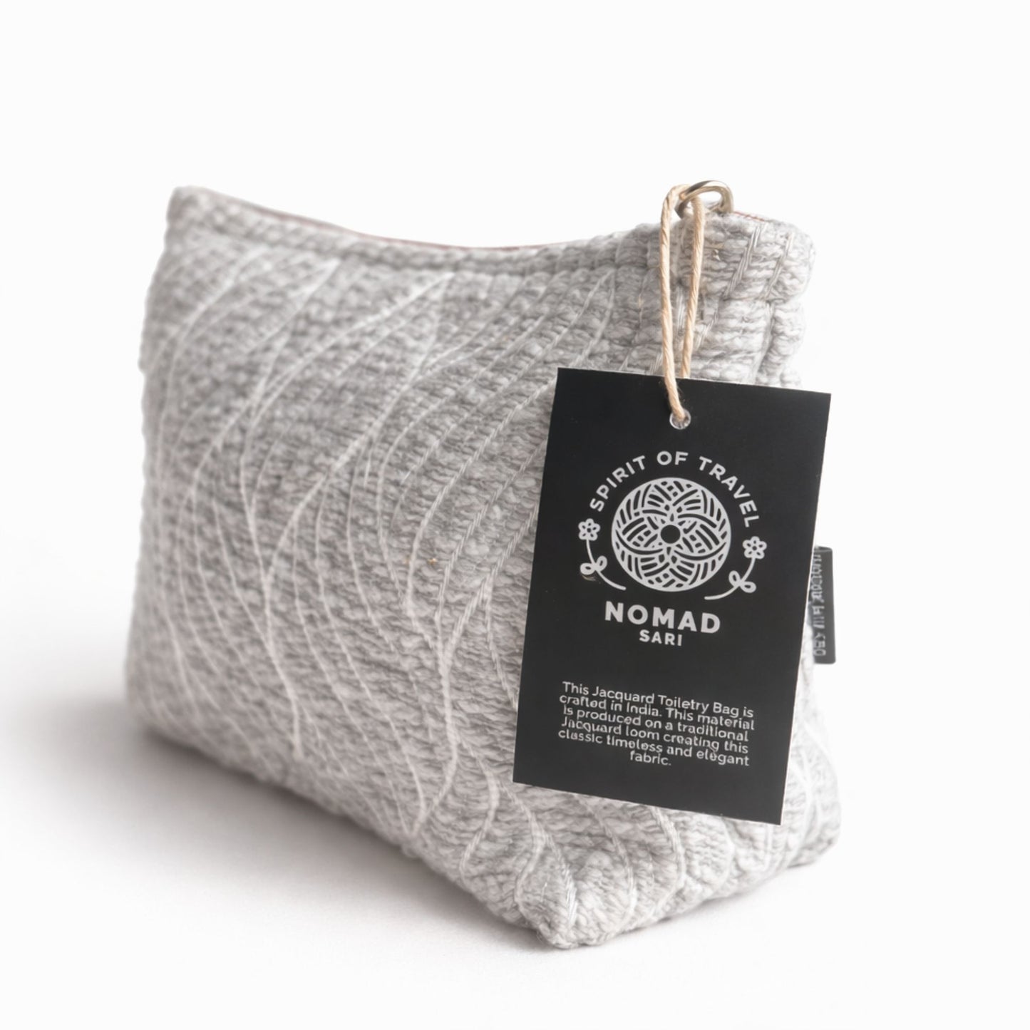Nomad Sari Indian Jacquard Toiletry Bag - Moonlit Weave