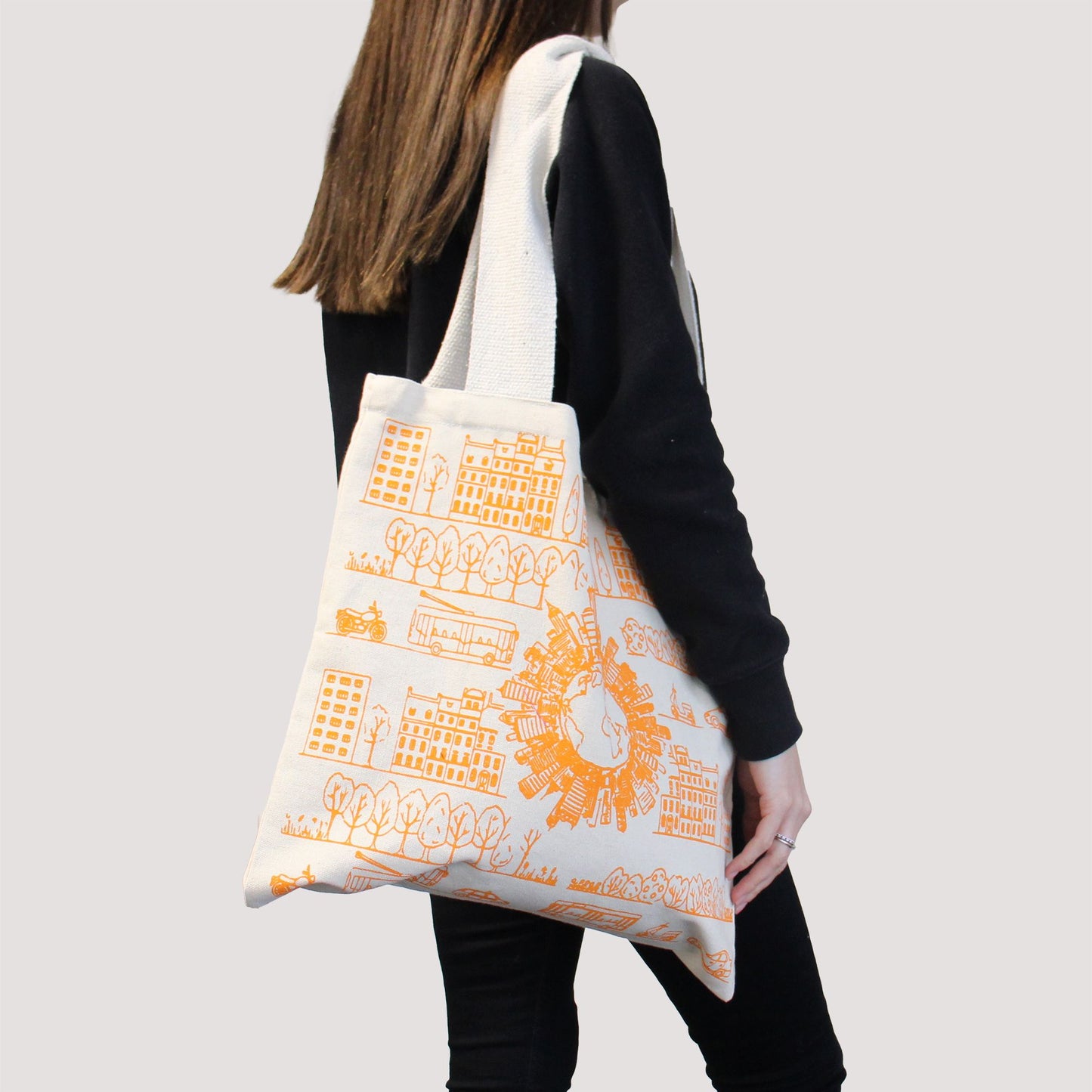 Big Cotton Shopping Bag - 38x42cm - Sea Life - 10oz